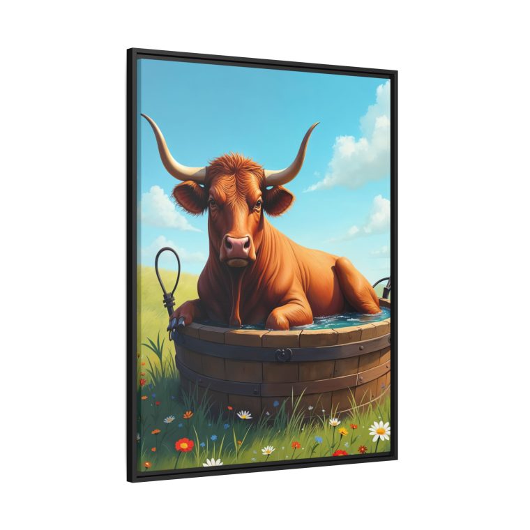 Unique Bull in a Tub Canvas Print - Image 8