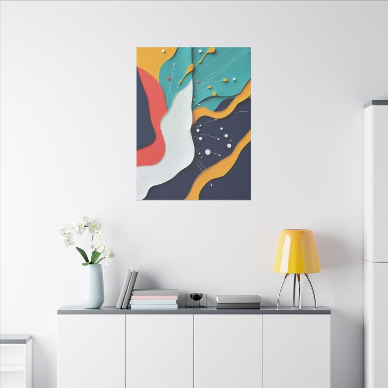 Layered Abstract Art Bold Colors and Minimalist Papier-Mâché Design - Image 16