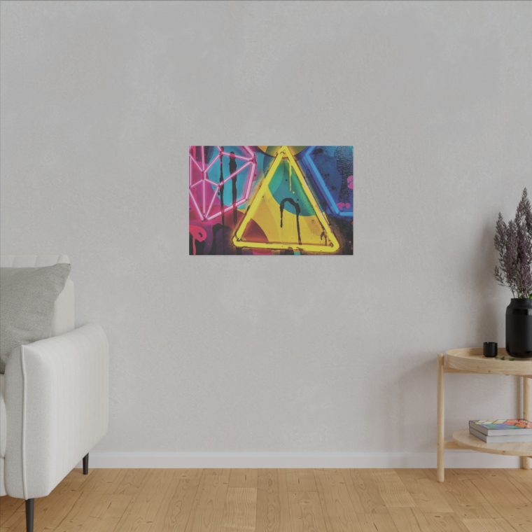 Bright Abstract Fusion Geometric Art in Cyan, Pink, Black, and Yellow - Image 7