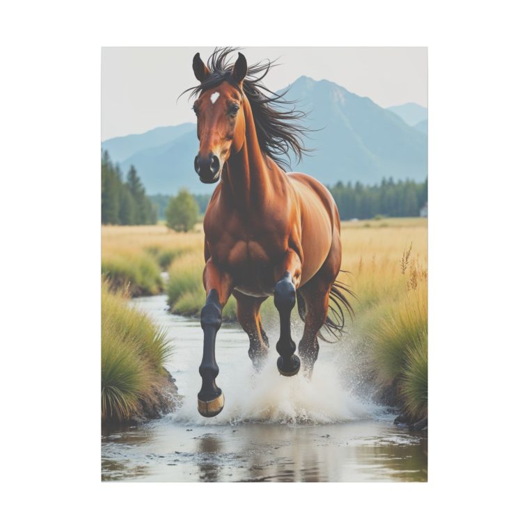 Wild Brown Horses Running Free in Nature - Image 13