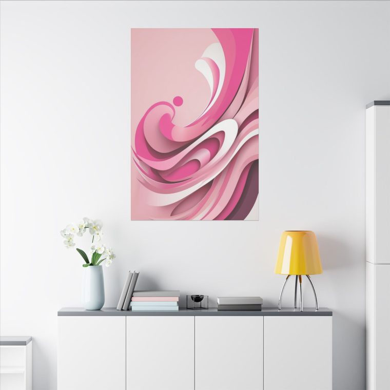 Graceful Pink Waves Abstract Layered Design in Soft Tones - Image 28
