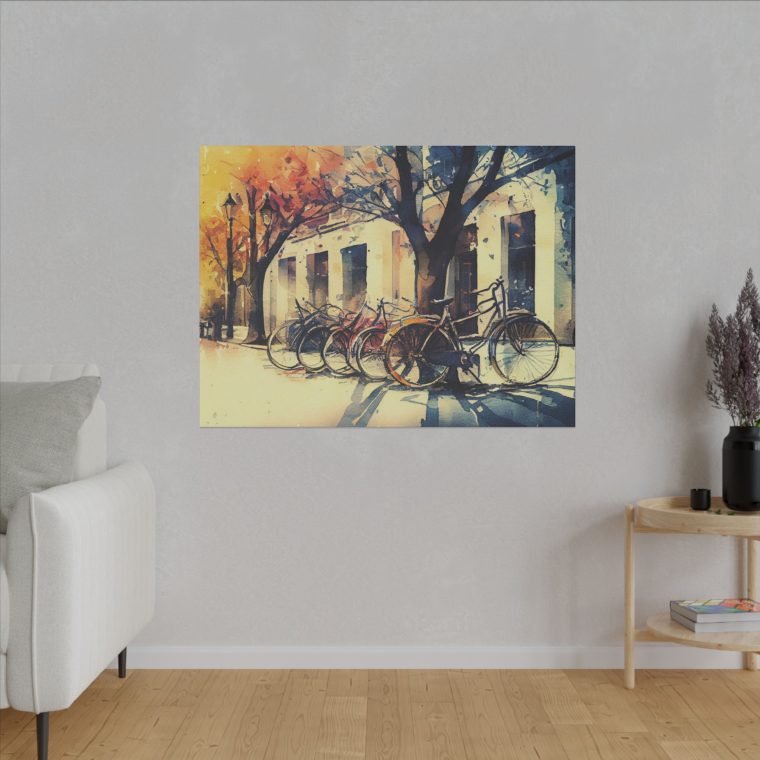 Bicycles on the Street A Charming Watercolor Scene - Image 19