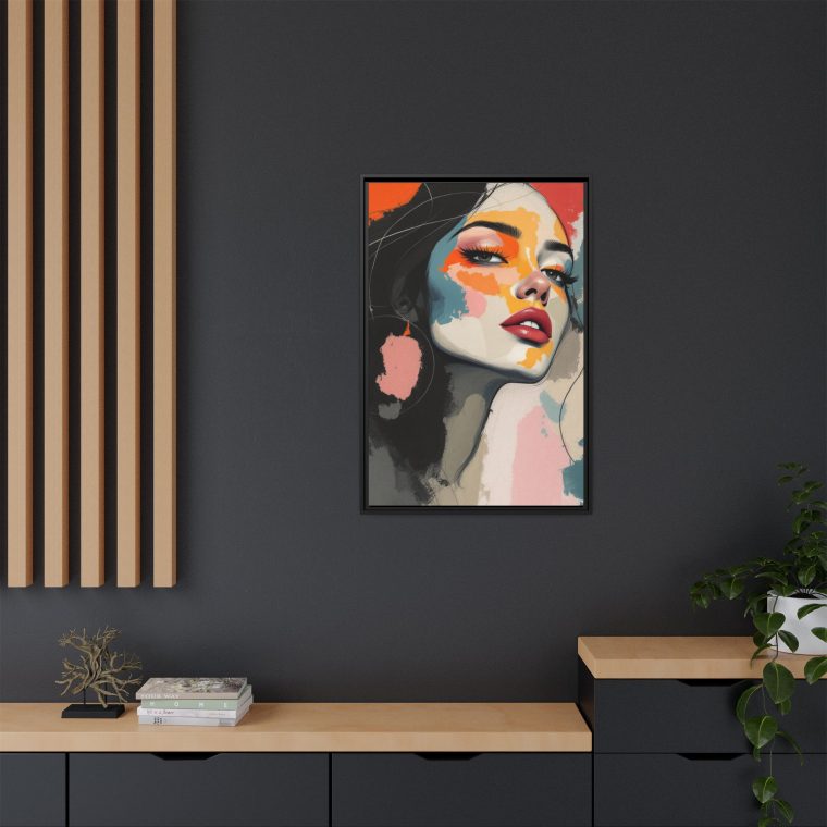 Modern Boho Face Wall Art - Natural Colors Canvas Print - Image 4