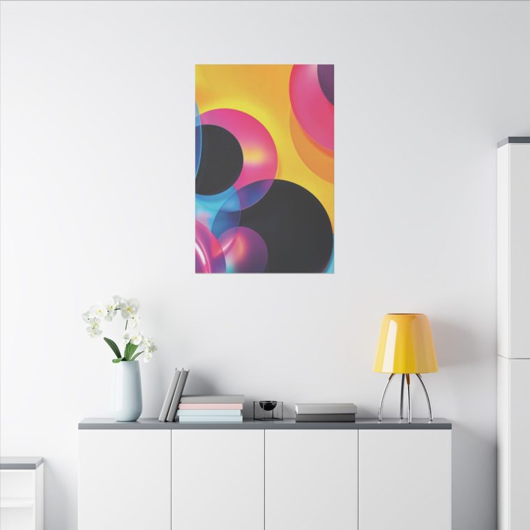 Radiant Geometry Abstract Shapes in Cyan, Pink, and Yellow - Image 8
