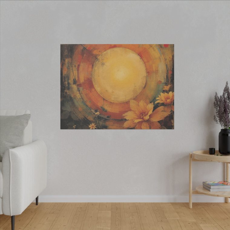 Radiant Sunburst Abstract Floral Design with Warm Earth Tones - Image 19