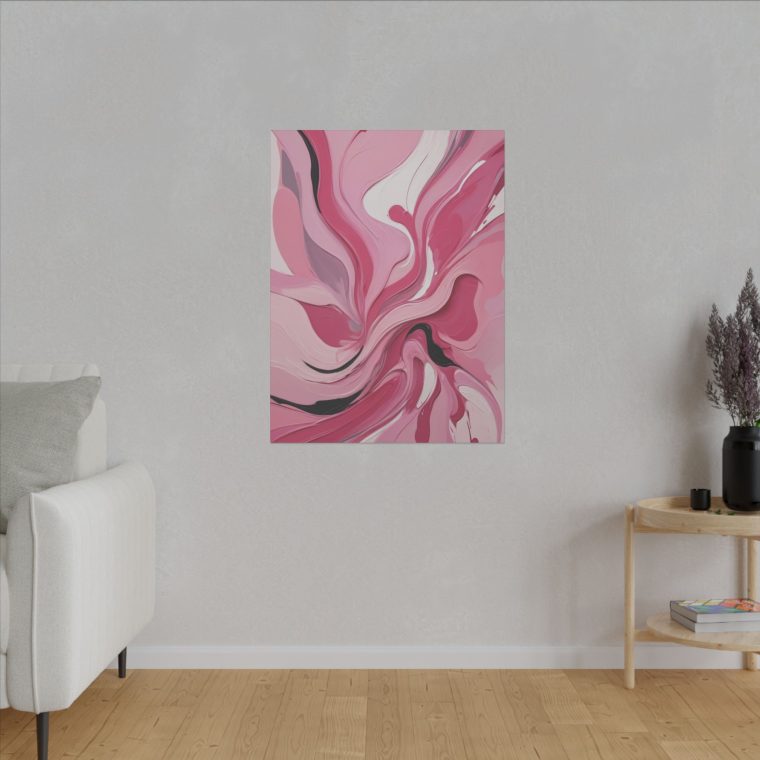 Dynamic Pink Swirls Modern Abstract Oil Painting with Flowing Energy - Image 7