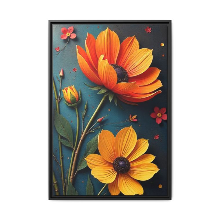 Fresh Blooms Modern Floral Canvas Wall Art