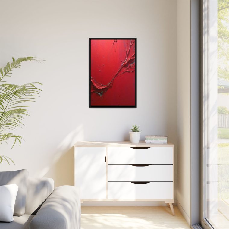 Energetic Red Abstract Wall Art Decor - Image 3