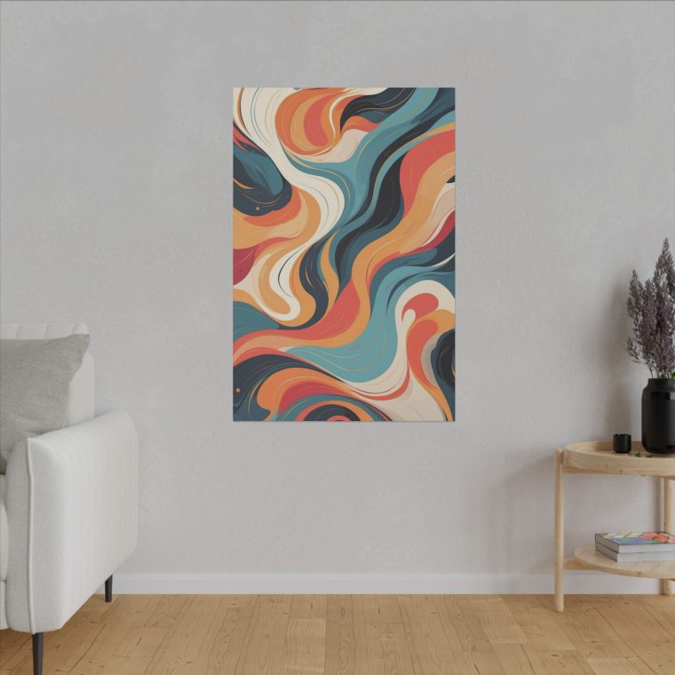 Modern Oil Painting Abstract Wall Art Vibrant Swirl Design - Image 11
