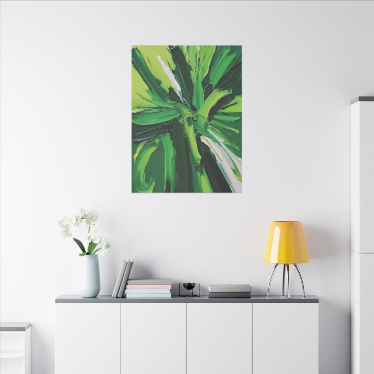 Dynamic Green Flow Modern Abstract Oil Painting in Vibrant Tones - Image 16