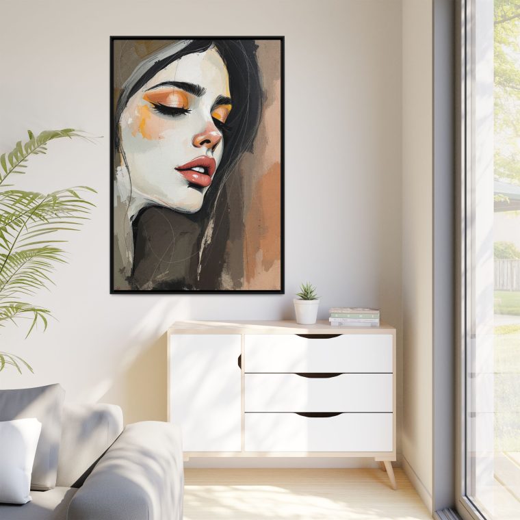 Modern Boho Abstract Face Earth Colors Wall Print - Image 3