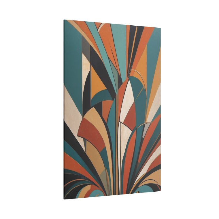 Geometric Blossom Mid-Century Modern Abstract Wall Art