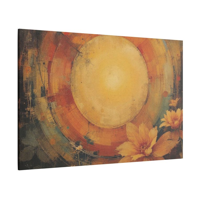 Radiant Sunburst Abstract Floral Design with Warm Earth Tones - Image 10