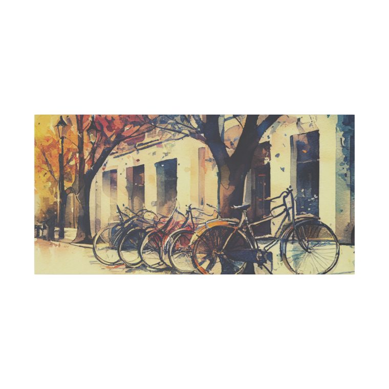 Bicycles on the Street A Charming Watercolor Scene - Image 13