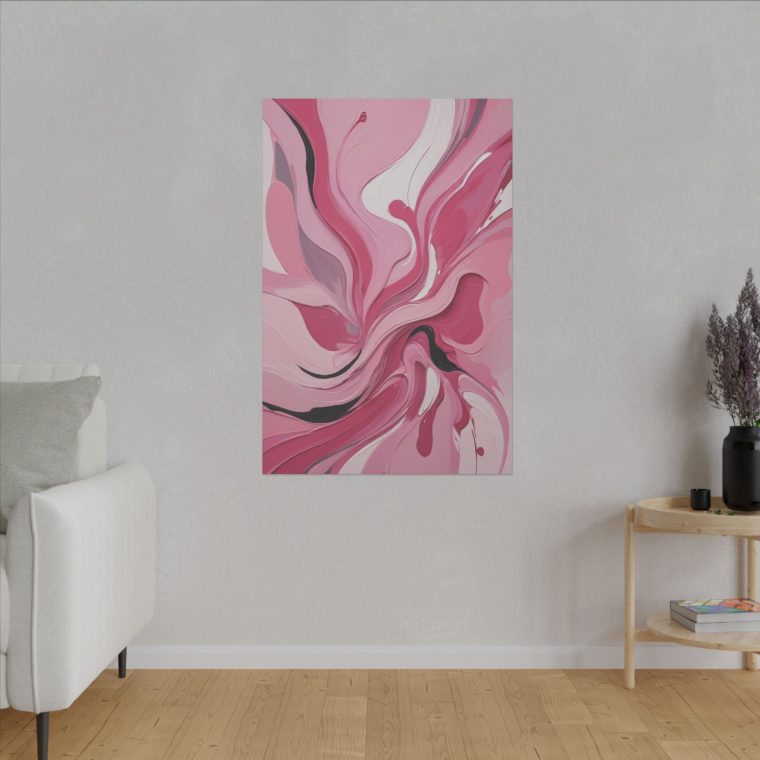 Dynamic Pink Swirls Modern Abstract Oil Painting with Flowing Energy - Image 11