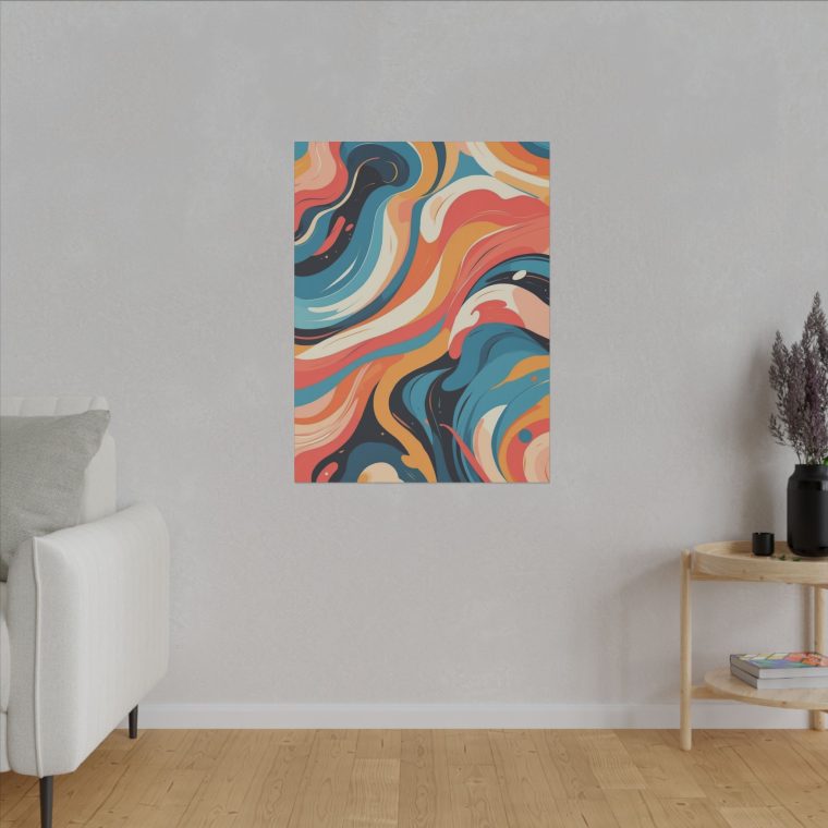 Vibrant Abstract Swirl Wall Art Modern Oil Painting Design - Image 7