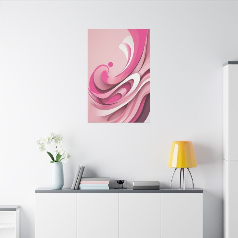 Graceful Pink Waves Abstract Layered Design in Soft Tones - Image 20