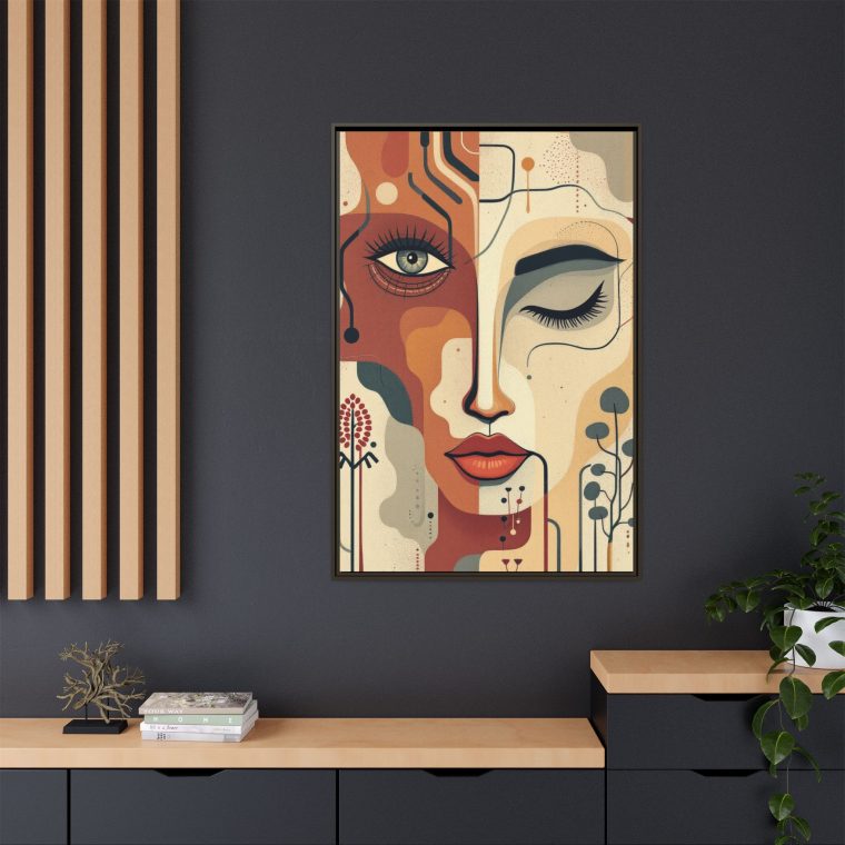 Abstract Boho Face Print Set Earthy Tones Gallery Wall - Image 24