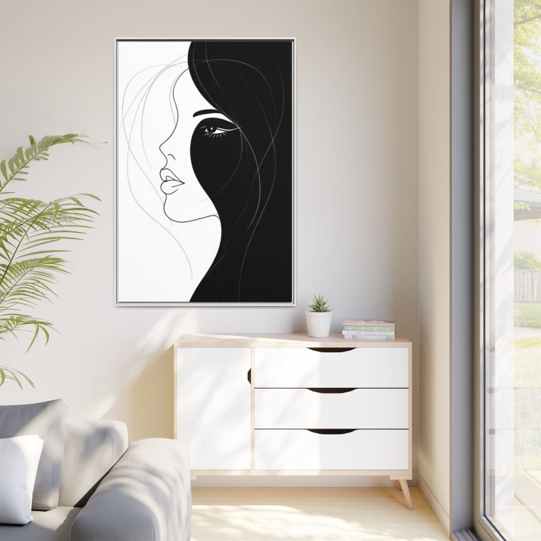 Contemporary Abstract Face Wall Art Unique Canvas Painting - Image 3