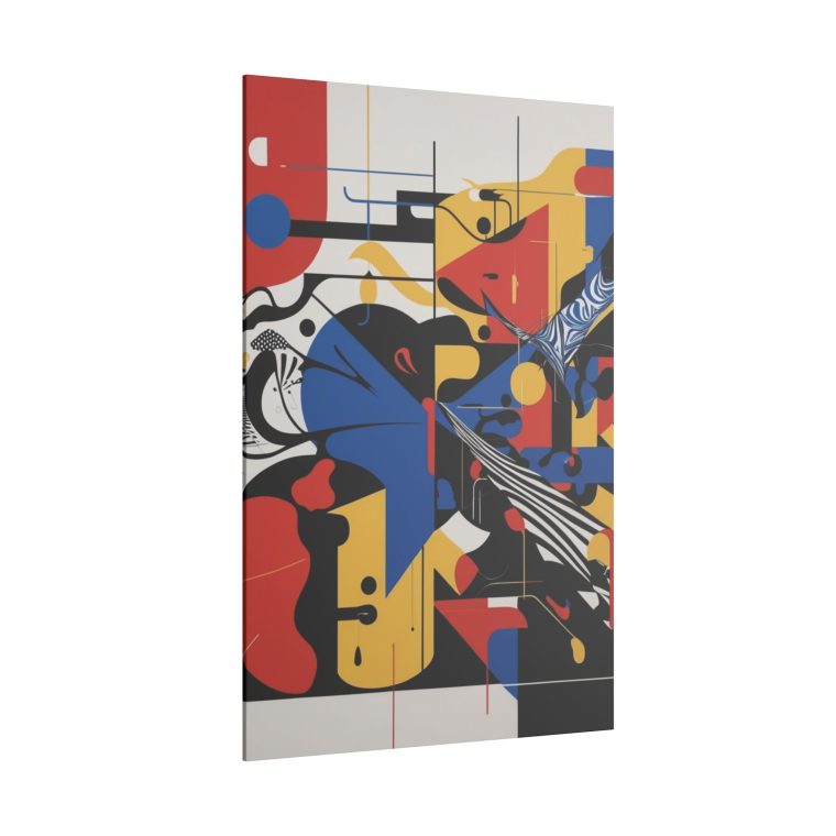 Dynamic Abstract Expression Modern Art with Bold Colors & Geometric Fusion