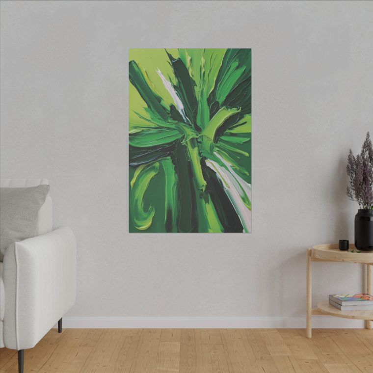 Dynamic Green Flow Modern Abstract Oil Painting in Vibrant Tones - Image 11