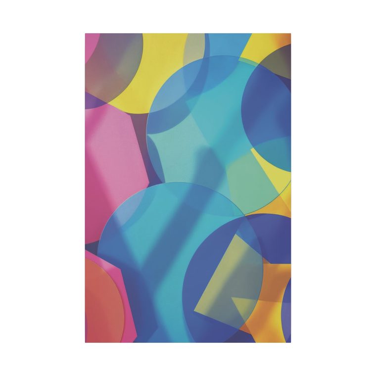 Vibrant Layers Transparent and Solid Shapes in Bold Hues - Image 9