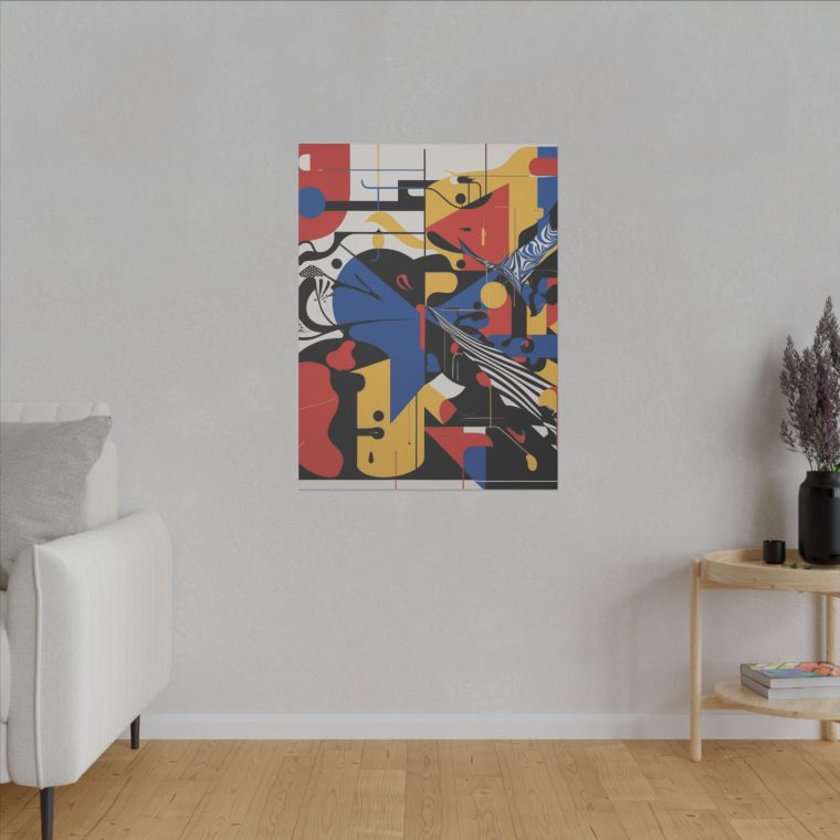 Dynamic Abstract Expression Modern Art with Bold Colors Geometric Fusion - Image 7