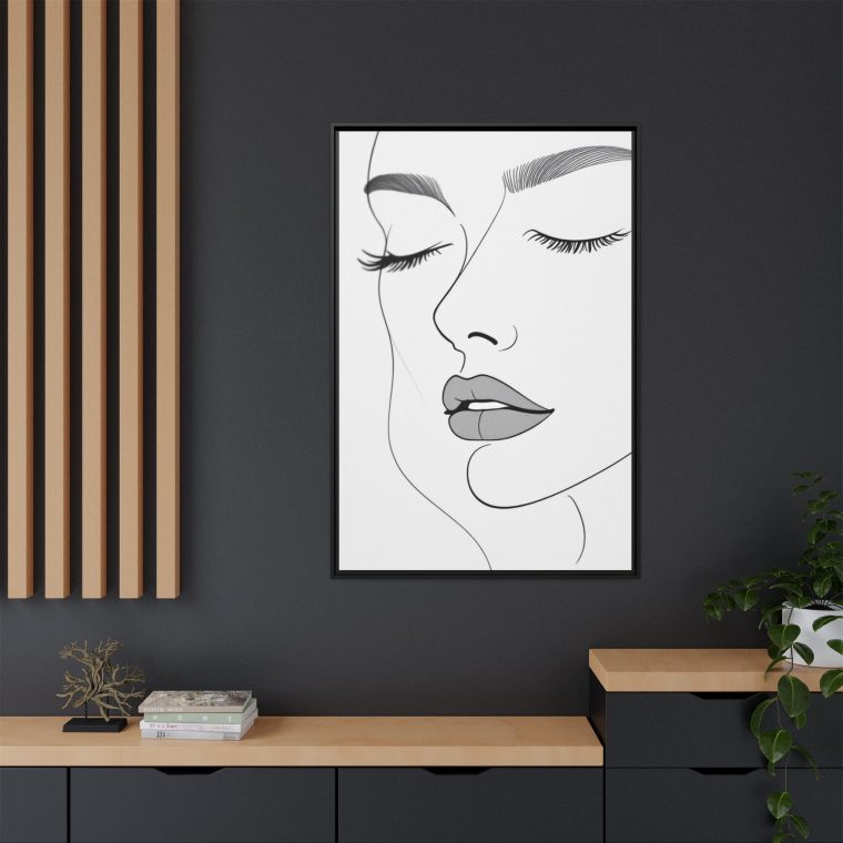 Black and White Abstract Face Wall Art Modern Minimalist Design - Image 12