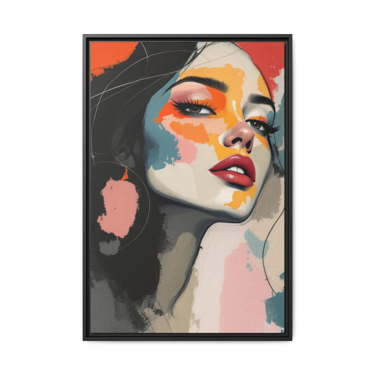 Modern Boho Face Wall Art - Natural Colors Canvas Print