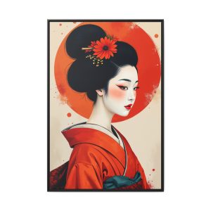 Modern Japanese Geisha canvas print featuring elegant traditional artistry