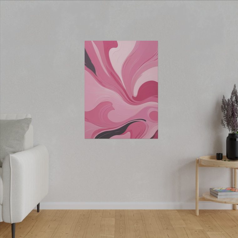 Gentle Pink Flow Abstract Oil Painting with Subtle Elegance - Image 7