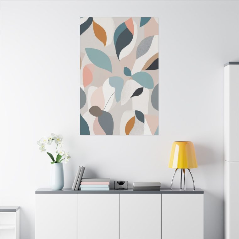 Botanical Bliss: Abstract Leaf Pattern Wall Art for Modern Interiors - Image 4