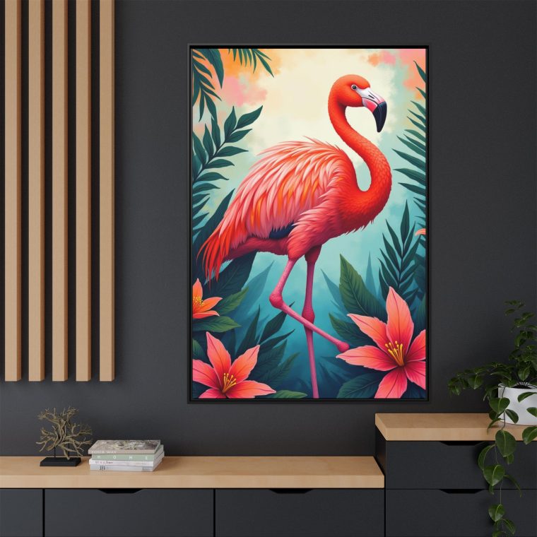 Flamingo Bliss Tropical Canvas Art with Modern Flair - Image 4
