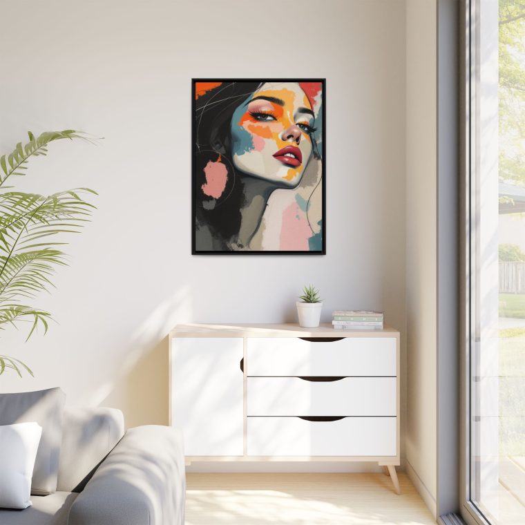 Modern Boho Face Wall Art - Natural Colors Canvas Print - Image 11
