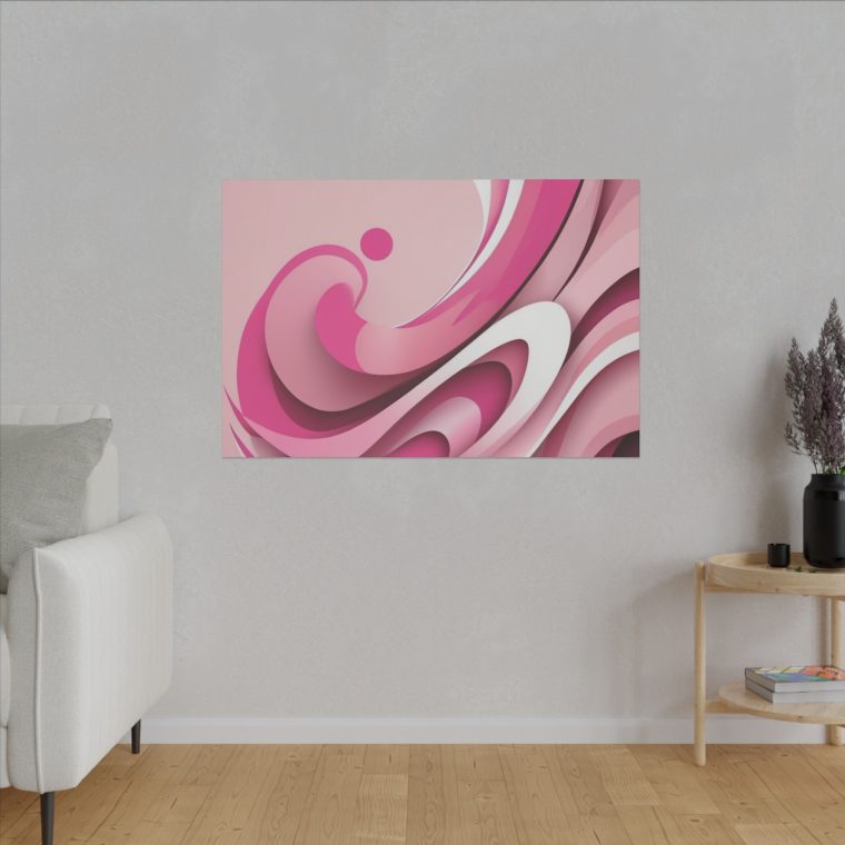 Graceful Pink Waves Abstract Layered Design in Soft Tones - Image 11