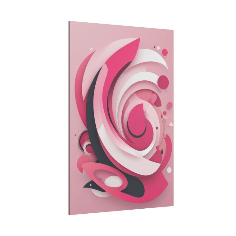 Bold Pink Abstraction Geometric Layers and Dynamic Composition - Image 10
