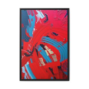 Vibrant Red Abstract Wall Art with Metallic Accents, perfect for creating a striking and luxurious focal point in modern interiors