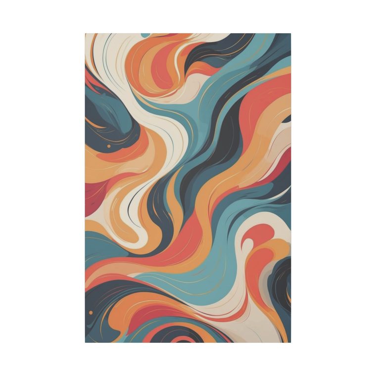 Modern Oil Painting Abstract Wall Art Vibrant Swirl Design - Image 2