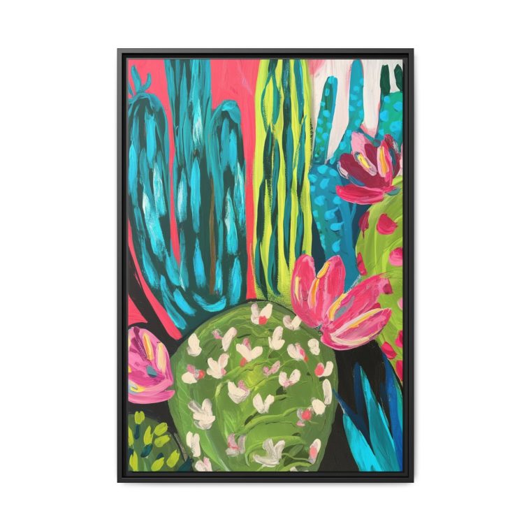 Maximalist Cactus Floral Abstract Art for Modern Spaces