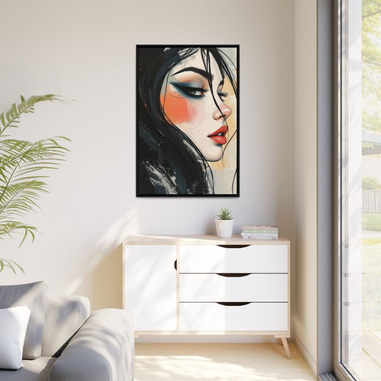 Bohemian Face Line Drawing - Natural Beige Wall Decor - Image 11