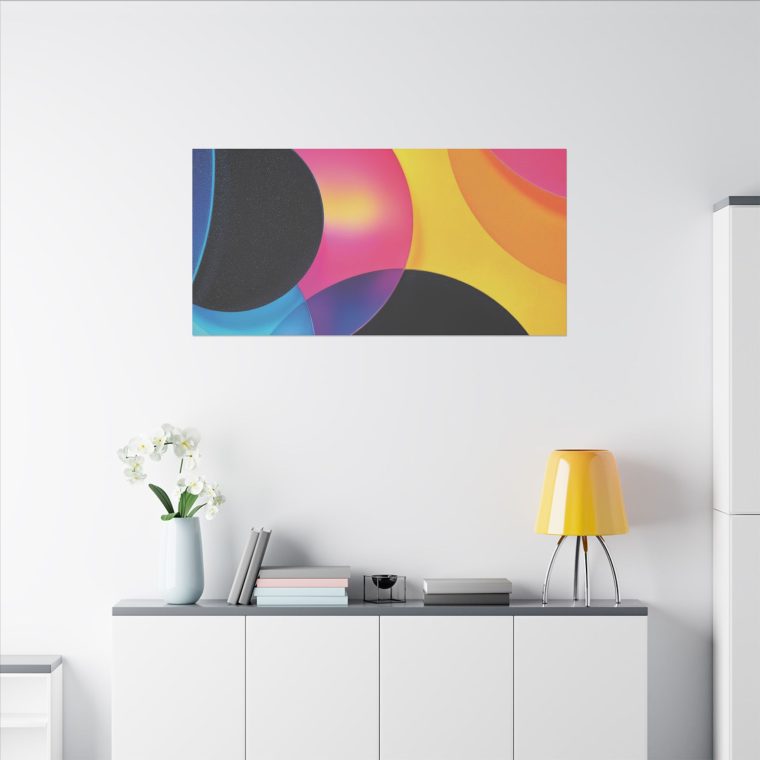 Radiant Geometry Abstract Shapes in Cyan, Pink, and Yellow - Image 12