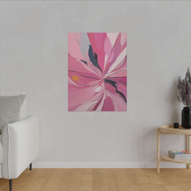Elegant Flow Modern Abstract Oil Painting in Soft Pink Tones - Image 7
