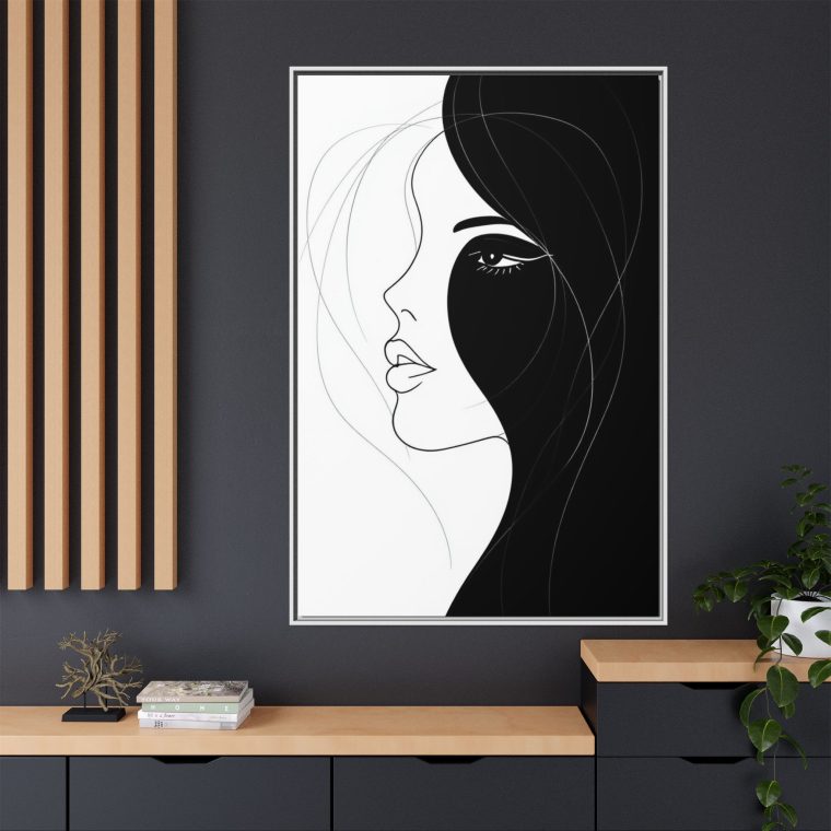 Contemporary Abstract Face Wall Art Unique Canvas Painting - Image 4