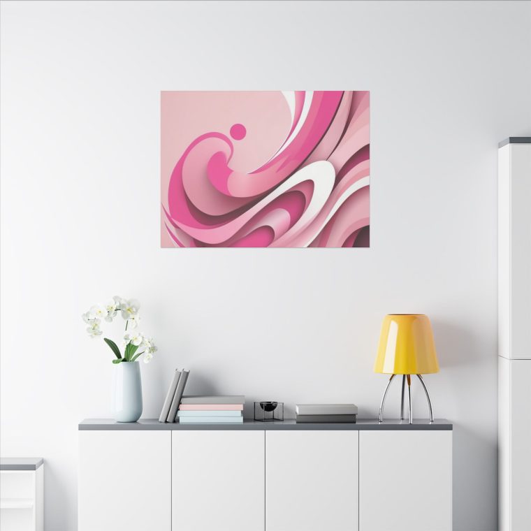 Graceful Pink Waves Abstract Layered Design in Soft Tones - Image 32