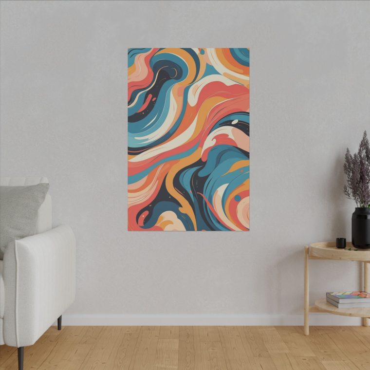 Vibrant Abstract Swirl Wall Art Modern Oil Painting Design - Image 11
