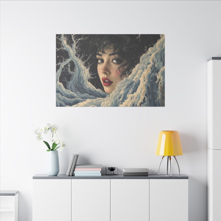 Ethereal Moonlit Portrait Surreal Beauty Amidst Dreamlike Storms - Image 24