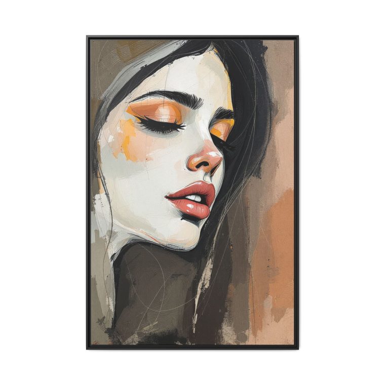 Modern Boho Abstract Face Earth Colors Wall Print
