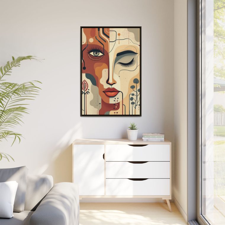 Abstract Boho Face Print Set Earthy Tones Gallery Wall - Image 23