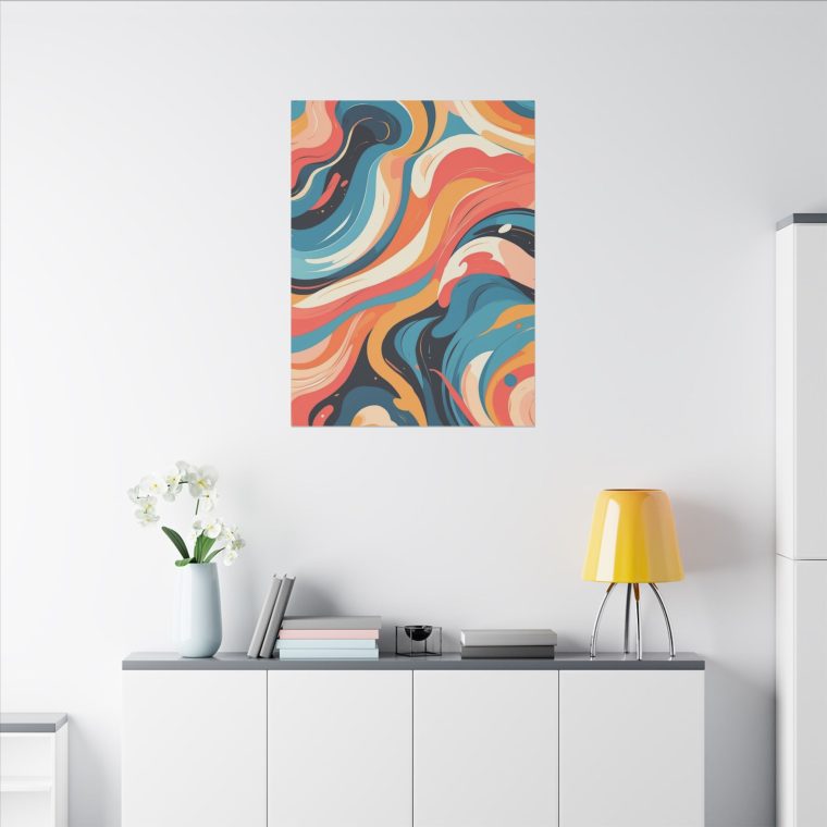 Vibrant Abstract Swirl Wall Art Modern Oil Painting Design - Image 16
