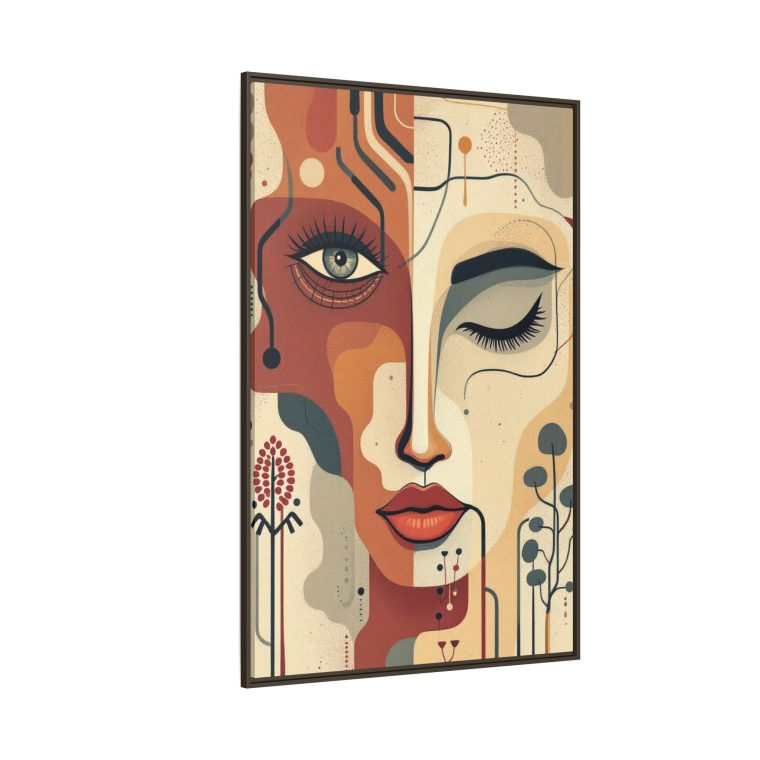 Abstract Boho Face Print Set Earthy Tones Gallery Wall - Image 30